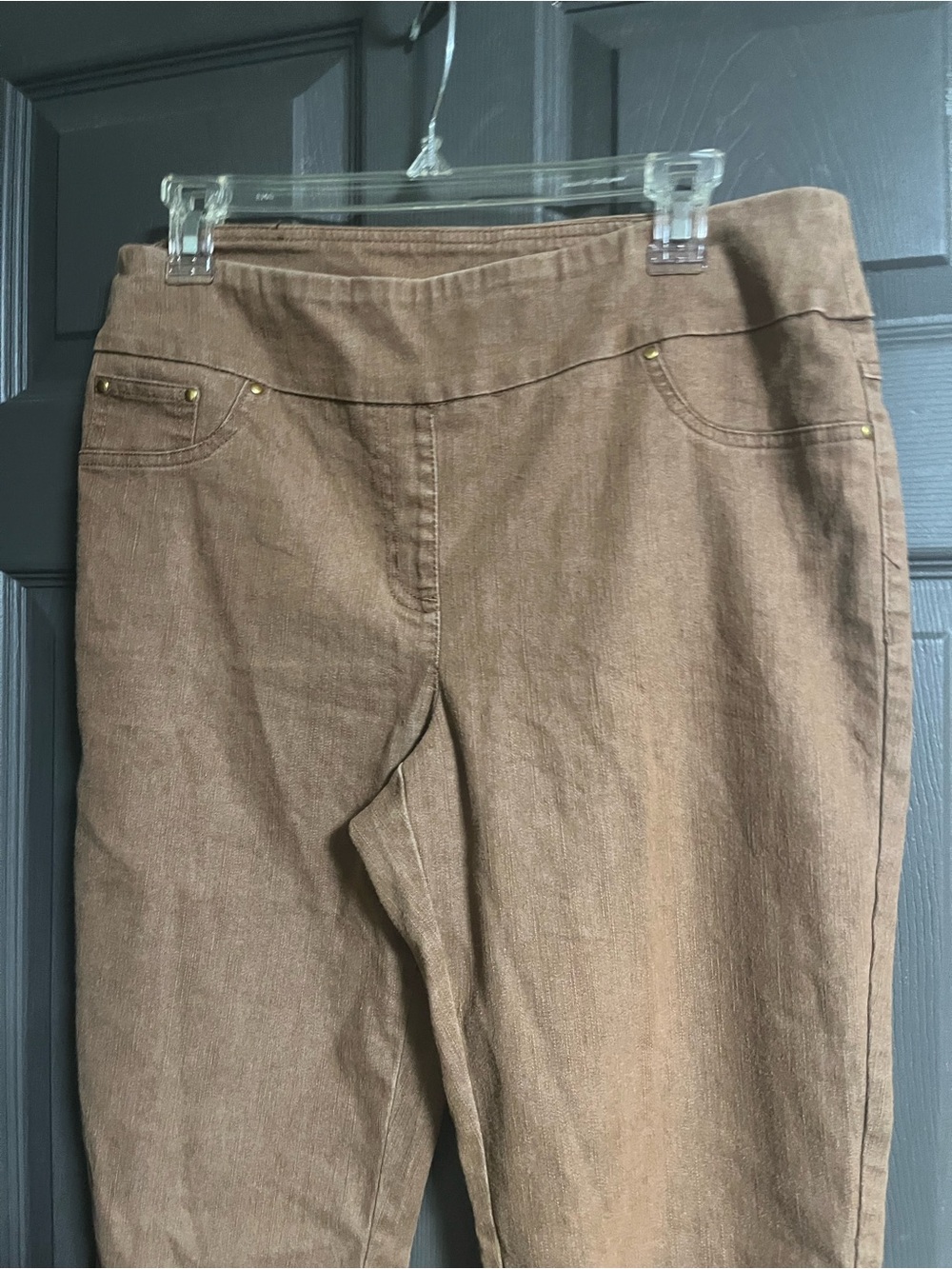 Ruby Rd. Brown Straight-Leg Pull-On Pants